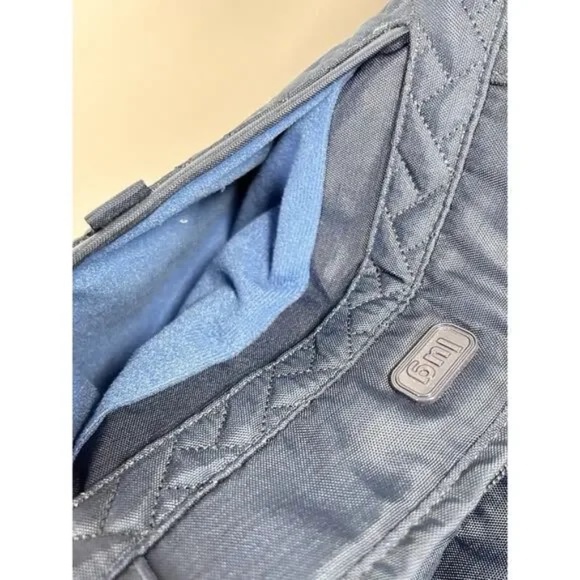 Lug Avion Navy Blue Convertible Tote Bag Quilted Overnighter Travel Glitter - Picture 6 of 14